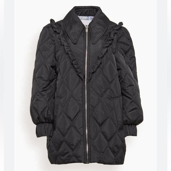 Ganni Jackets & Blazers - Ganni Ripstop Quilt Jacket in Black -36